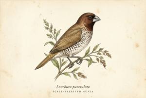 Scaly-breasted Munia illustration