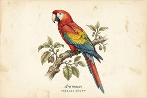 Scarlet Macaw illustration