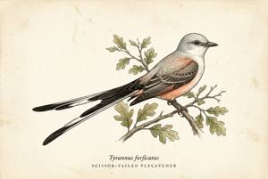 Scissor-tailed Flycatcher illustration