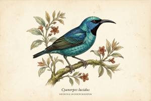 Shining Honeycreeper illustration