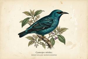 Short-billed Honeycreeper illustration