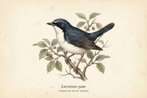 Siberian Blue Robin illustration