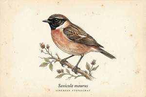 Siberian Stonechat illustration
