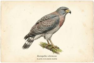 Slate-colored Hawk illustration