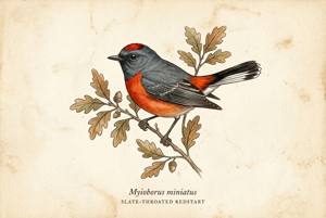 Slate-throated Redstart illustration