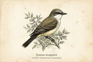 Snowy-throated Kingbird illustration