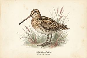 Solitary Snipe illustration