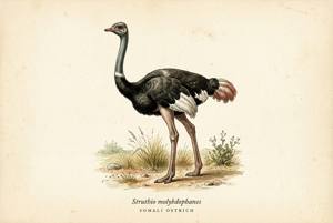 Somali Ostrich illustration