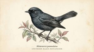 Southern Black-Flycatcher illustration