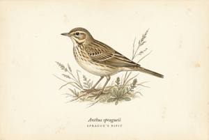 Sprague's Pipit illustration