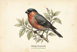 St. Kitts Bullfinch illustration