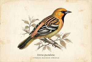 Streak-backed Oriole illustration