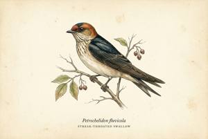Streak-throated Swallow illustration