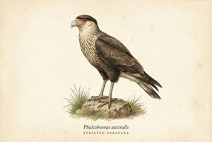 Striated Caracara illustration