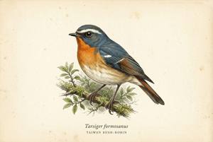 Taiwan Bush-Robin illustration