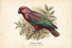 Tanimbar Eclectus illustration