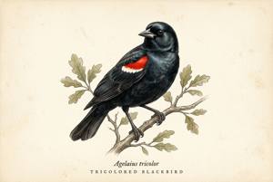 Tricolored Blackbird illustration
