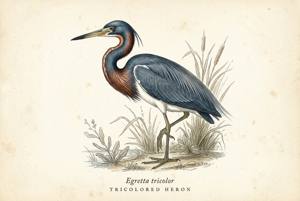 Tricolored Heron illustration