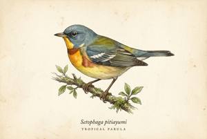 Tropical Parula illustration