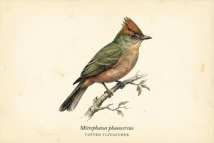 Tufted Flycatcher illustration