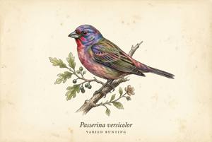 Varied Bunting illustration