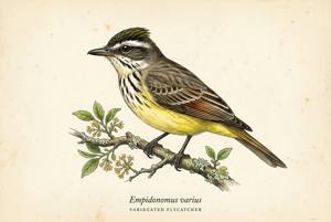 Variegated Flycatcher illustration