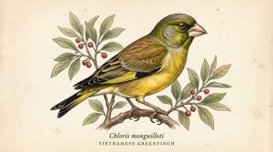 Vietnamese Greenfinch illustration