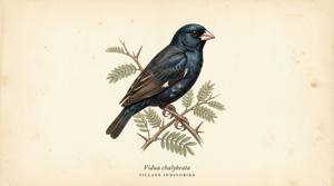 Village Indigobird illustration