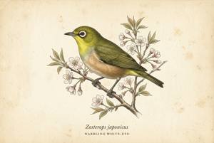 Warbling White-eye illustration