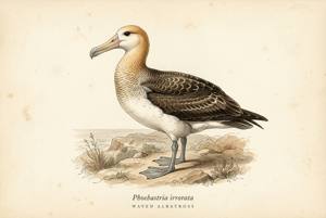Waved Albatross illustration