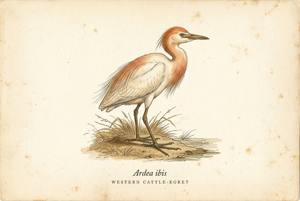 Western Cattle-Egret illustration