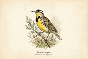 Western Meadowlark illustration