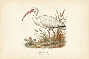 White Ibis illustration