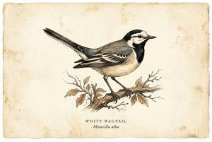 White Wagtail illustration
