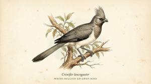 White-bellied Go-away-bird illustration