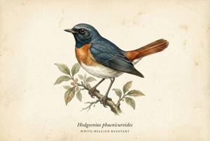 White-bellied Redstart illustration