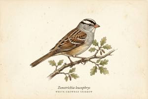White-crowned Sparrow illustration