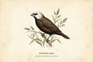 White-headed Munia illustration