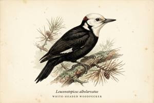White-headed Woodpecker illustration