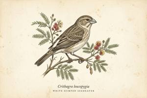 White-rumped Seedeater illustration