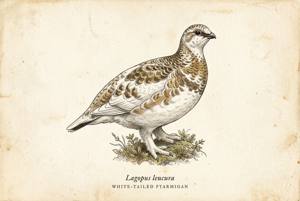 White-tailed Ptarmigan illustration