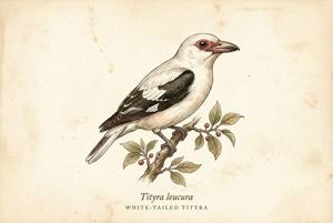 White-tailed Tityra illustration