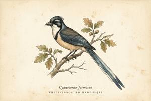 White-throated Magpie-Jay illustration