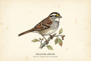 White-throated Sparrow illustration