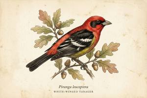 White-winged Tanager illustration