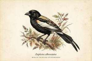 White-winged Widowbird illustration