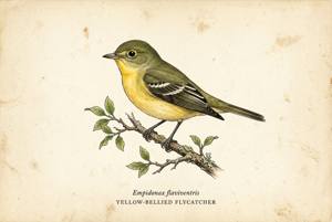 Yellow-bellied Flycatcher illustration