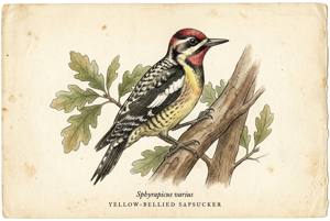 Yellow-bellied Sapsucker illustration