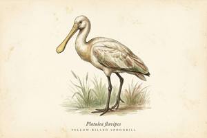 Yellow-billed Spoonbill illustration
