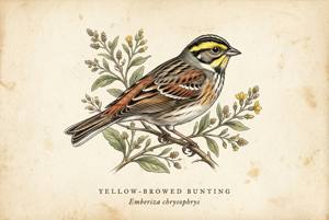Yellow-browed Bunting illustration